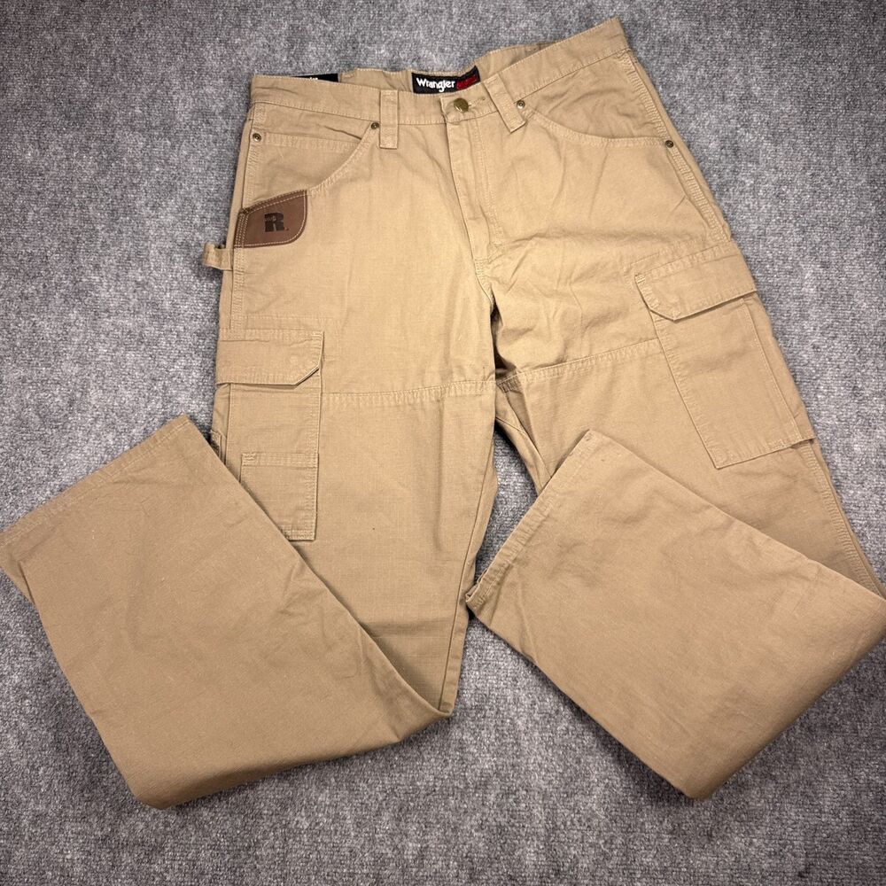 NWT Wrangler Riggs Workwear Cargo Pants 34x32 Ranger Relaxed Ripstop Comfort